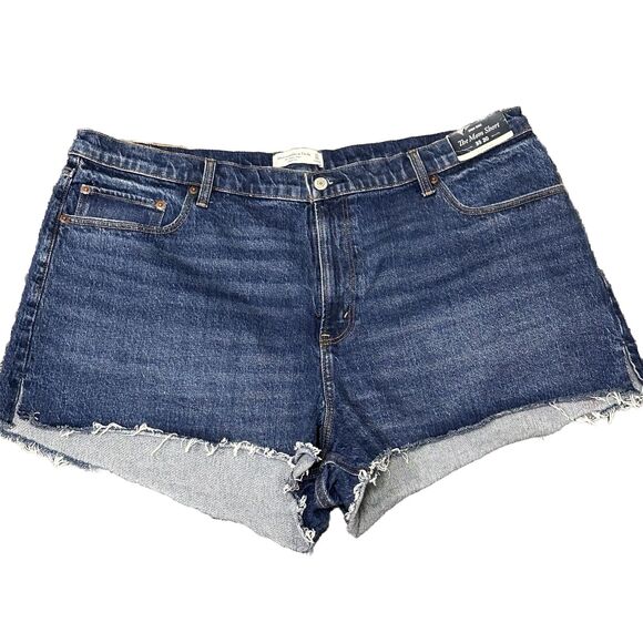 Abercrombie & Fitch Shorts Womens Sz 35/20 Curve Love The Mom High Rise Blue NWT - Picture 1 of 5